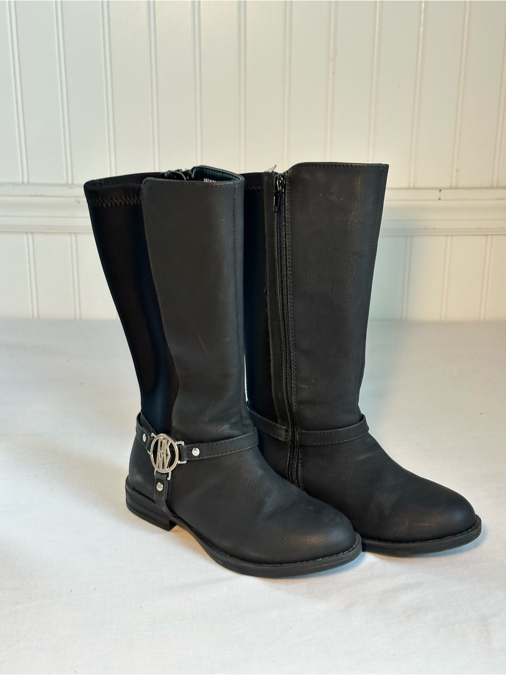 Kids Size 12 DKNY Boots with Decorative Buckle - Picture 2 of 7